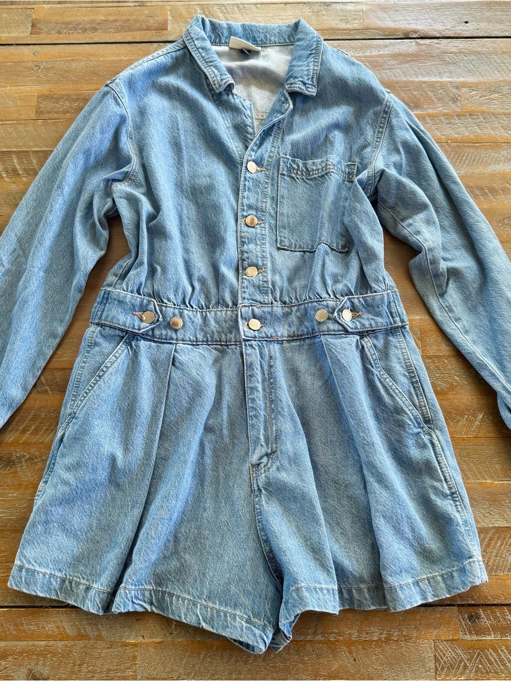 Universal Thread Light Blue Denim Short Jumpsuit Romper